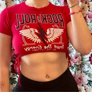Red Rock and Roll Graphic Crop Top